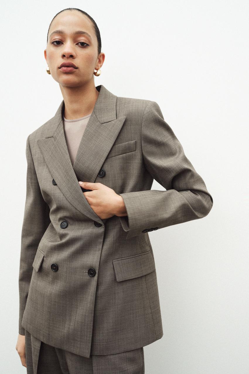 Zara Wool Pleated pants 9879/261/730 and wool blazer 9901/261/730
