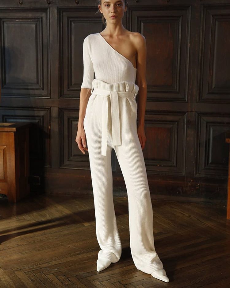 Ryan Roche white knitted outfit spring 2016